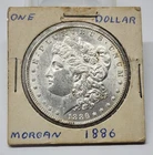 1886 US Morgan Silver Dollar $1 Brilliant About Uncirculated