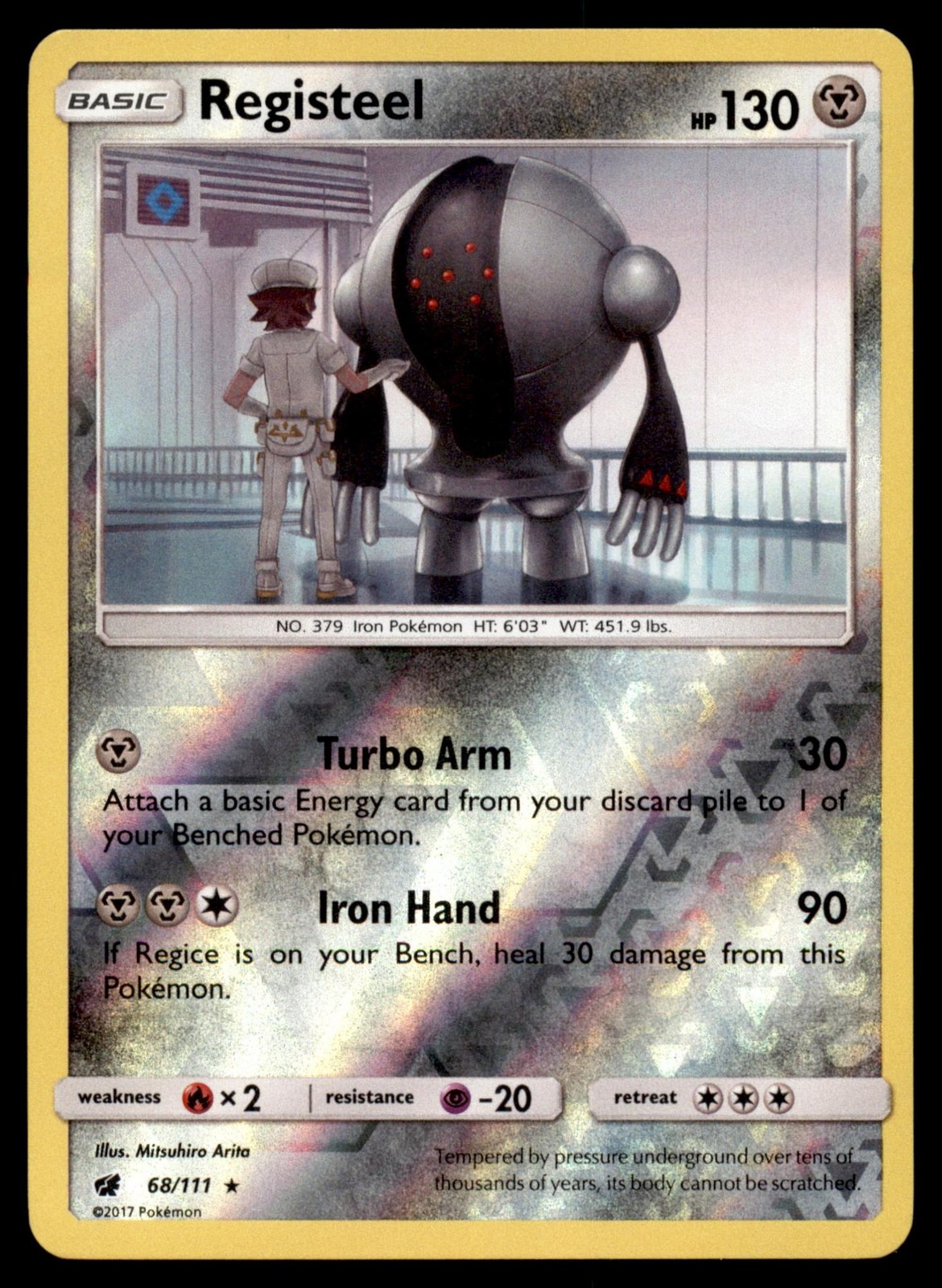 Registeel 68/111 Rare Crimson Invasion Reverse Holo Lightly Played