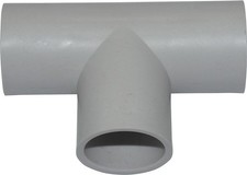 32mm Straight Tee Grey PVC Electrical Conduit Fitting