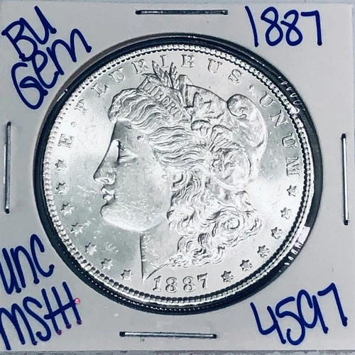1887 BU UNCIRCULATED MORGAN SILVER DOLLAR AUTHENTIC U.S. MINT FREE SHIPPING 4597