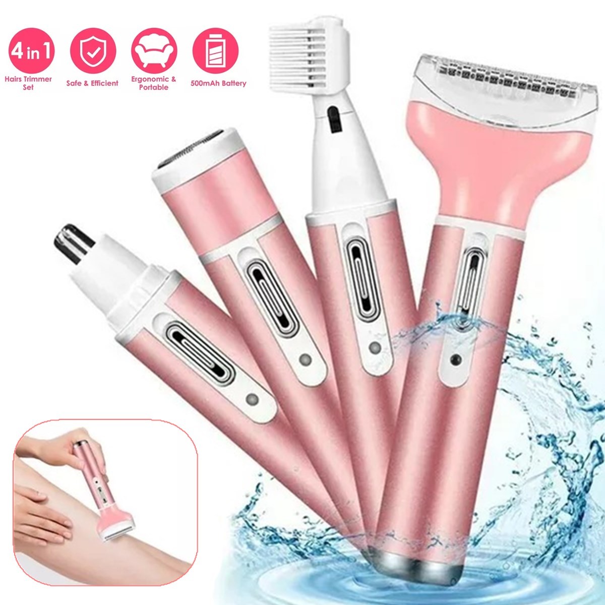 Women Electric Shaver Rechargeable Waterproof Clean Razor Pa