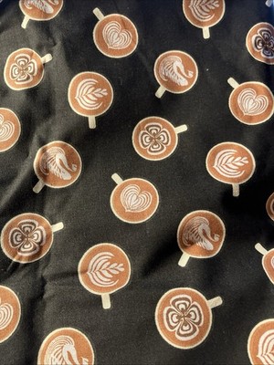 2 Yards Cotton  Fabric Coffee Foam Designs Kitchen Cotton