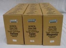 XEROX PHASER 6360 HIGH CAPACITY TONERS SET OF 3: YELLOW CYAN MAGENTA NEW SEALED