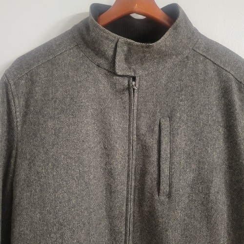 Banana Republic Size Med Wool Blend Jacket Charcoal Tweed Slant Pockets Hidden - Picture 4 of 11