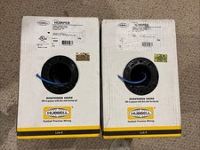 Hubbell HC6RPEB CAT 6 Blue 23AWG 4P CMP Plenum Cable 1000 ft Per Box (2 Boxes)