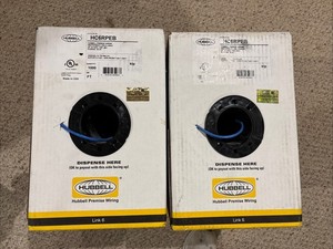 Hubbell HC6RPEB CAT 6 Blue 23AWG 4P CMP Plenum Cable 1000 ft Per Box (2 Boxes)