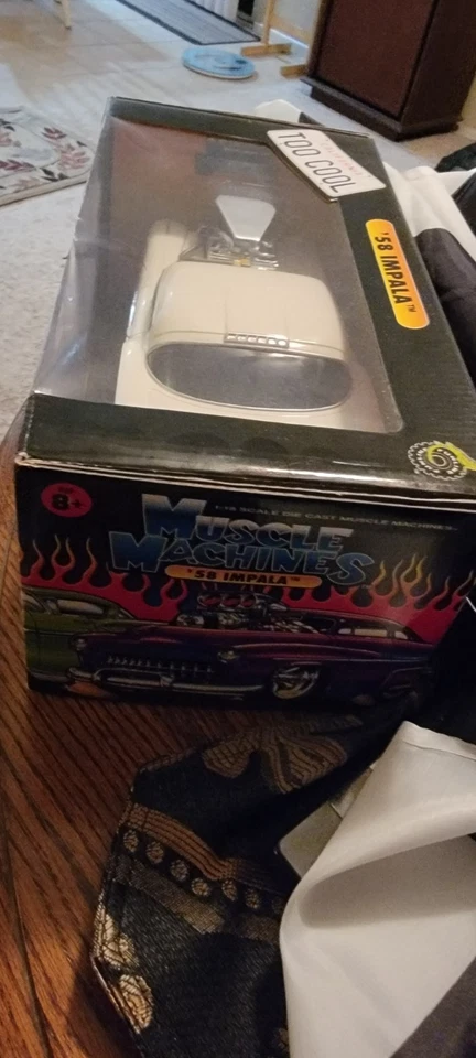 MÁQUINAS MUSCULARES 1/18 BLANCO SOPLADO 1958 CHEVY IMPALA HOT ROD NUEVO EN CAJA Foto 2 de 4