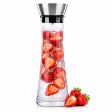 Wasserkaraffe mit Deckel Glaskaraffe Glas-Karaffe Wasserkrug Glaskrug 1 L