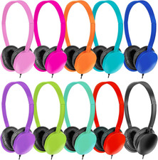 Kids Headphones Bulk 20 Pack For Classroom School Kids Wired Stereo Sound
