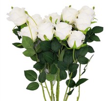 Artificial Silk Rose Flower Bouquet Home Decor Wedding Party, Pack of 10 Off...