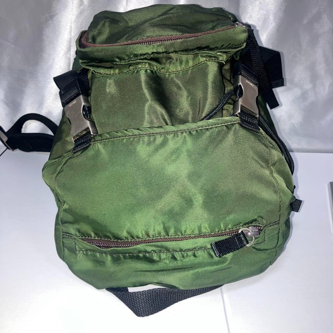 PRADA Nylon Tesuto Backpack Rare Color Khaki V135 Olive Early Model Brand Bag Li thumbnail 8