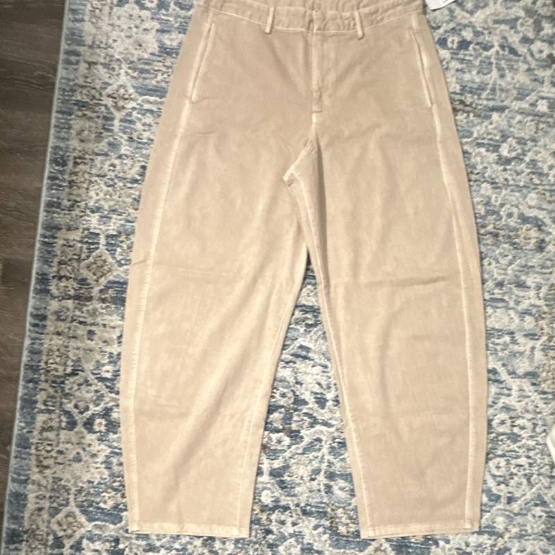 GAP Beige Cotton Twill Chino Pants High Rise Pleated Tapered Pockets 14 Tall