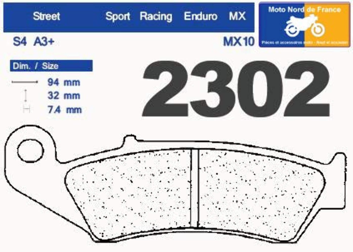 Plaquettes de frein Carbone Lorraine 2302 A3+ moto route et touring
