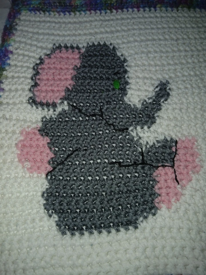 MANTA CUNA BEBÉ O NIÑO PEQUEÑO VINTAGE AÑOS 80 TODO HECHA A MANO Foto 4 de 4