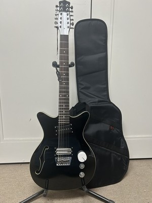 Danelectro Fifty Niner 12 String Semi Hollow Body Electric Guitar Black W/Gigbag
