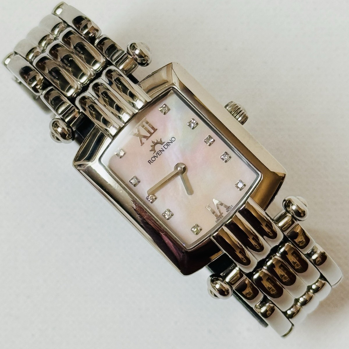 時計 Roven Dino All Silver 925 Ladies Watch Roven Dino Savannah Diamond Swiss Women's Sapphire Crystal