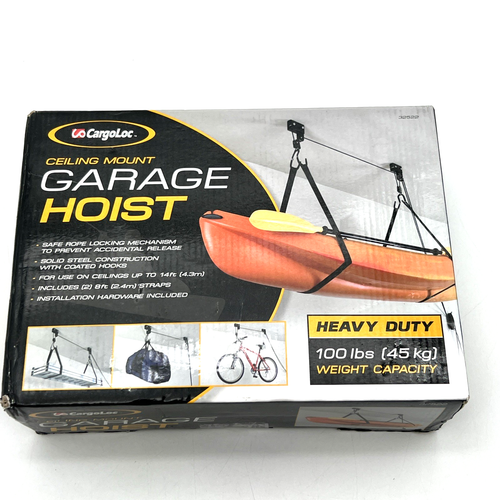 Cargoloc Garage Hoist 100lbs Ceiling Mount Kayak Bicycle Heavy Duty - Picture 3 of 6
