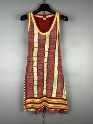 Save the Queen Damen Luxus Baumwolle Mehrfarbig Ärmellos Tank Kleid Tunika Gr XL