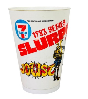 JOUST 1983 SERIES 7 ELEVEN SLURPEE CUP Video Game Williams Electronics VTG 1980s