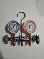 Yellow Jacket 42004 Series 41 Manifold with YELLOW JACKET 45 Degree (No Hoses)