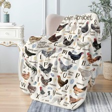 Chicken Alphabet Blanket Gifts Super Soft Lightweight Flannel Blankets Throw For