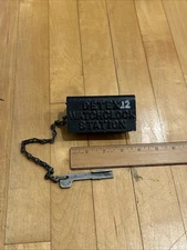 VTG Original DETEX Watchclock Station (#12) w/Chain Key & Underwriter's Sticker