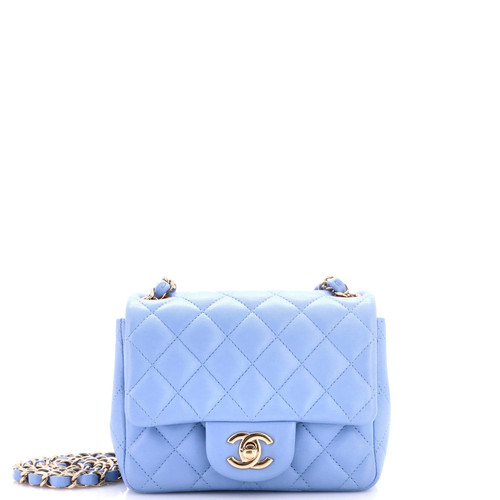 Chanel Square Classic Single Flap Bag Quilted Lambskin Mini