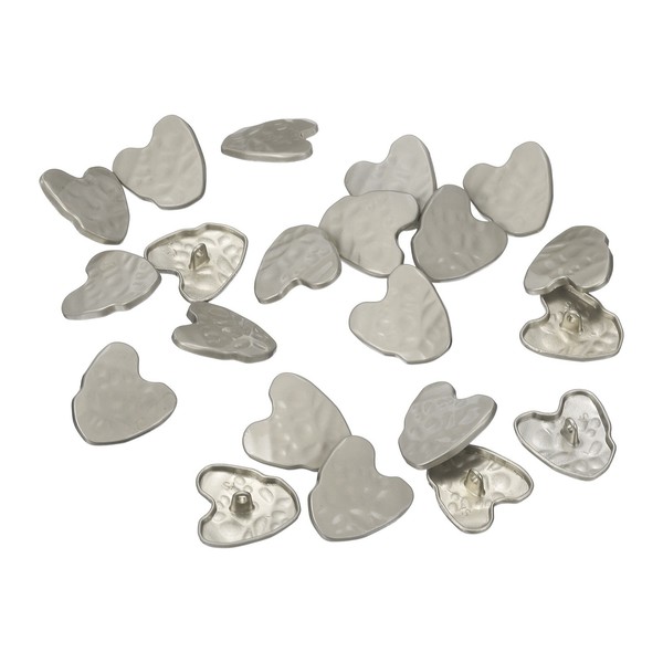 20 StüCk Metall-LiebesknöPfe, 25 X 23,5Mm Silber FüR NäHverschlüSse-image