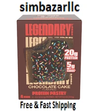 Legendary Foods Chocolate Cake Tasty Pastry - 4 Pack | Protein Snack |