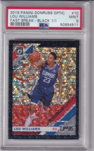 2019-20 Optic Black Fast Break Prizm 1/1 Lou Williams PSA 9 MINT 1 of 1