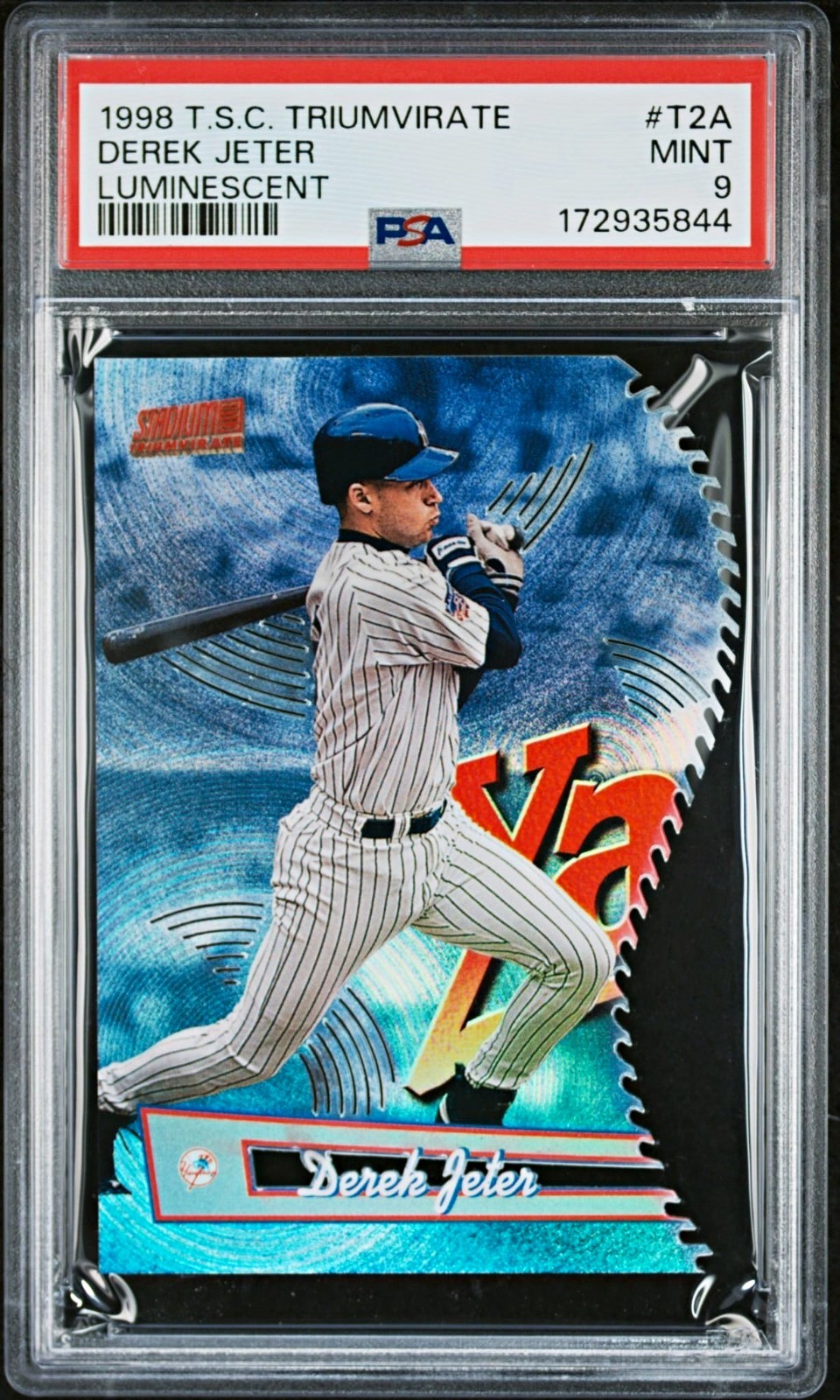 Topps 1998 Stadium Club Triumvirate Luminescent Derek Jeter #T2A PSA