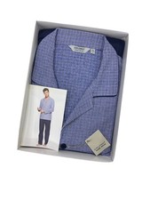 Pigiama Uomo Manica Lunga In Tela Di Cotone Diplomat WO503 – Aperto, Avio, Taglie 52-58