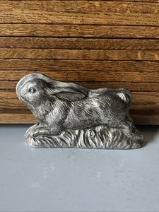 Vintage Style Easter Faux Bunny Rabbit Mold Figurine Tabletop Home Decor 7.5"