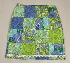 Vintage Lilly Pulitzer Women's 8 Skirt Patchwork Jungle Lion Tiger Floral