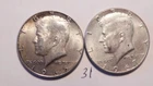 1965-P, 1967-P KENNEDY HALF DOLLAR , 40% silver