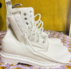 Dr. Martens 1460 Mono White Smooth Leather Lace Up Boots US Ladies 5  — photo 1