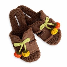 Brown Faux Fur Slippers Women Cozy Indoor Slides Soft Warm