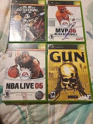 Original Xbox Game Lot - Star Wars Battlefront 2, Gun, NBA And MVP 06, COMPLETE