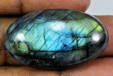 54Cts.Natural Labradorite Multi Flash Oval Cabochon Loose Gemstone 19X33X9MM