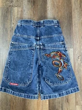 JNCO Boys SZ 8 Denim Jean Shorts JNCO DRAGON Skater