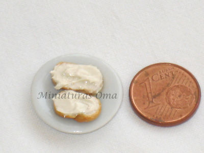 Pan con quesito de fimo miniatura 1/12 casas muñecas 