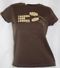 Womens Juniors David & Goliath Tossing Your Cookies Brown Novelty Tee T-Shirt 