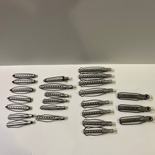 Lot of 24 Various Vintage 1950's Aluminum Metal Hair Clips Retro Perm Rods
