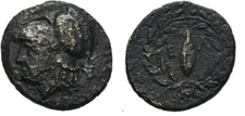 Ancient Greece 4-3 Cent BC AEOLIS ELAIA ATHENA WREATH BARLEY SEED