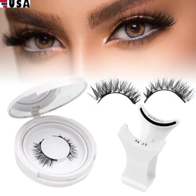 Reusable Natural Magnetic Eyelashes with Applicator No Glue Needed Lashes Kit US
