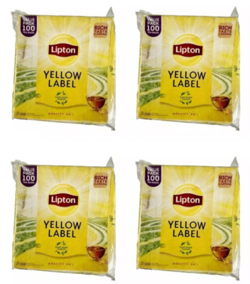 (4er Pack mit 100) Lipton Yellow Label Reichhaltiger natürlicher Geschmack so...