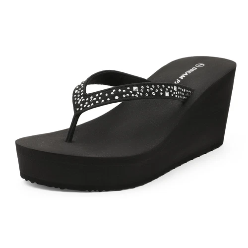 Women Platform Flip Flop Arch Support Comfortable Wedge Flip Flops Thong Sandals - Picture 8 of 23
