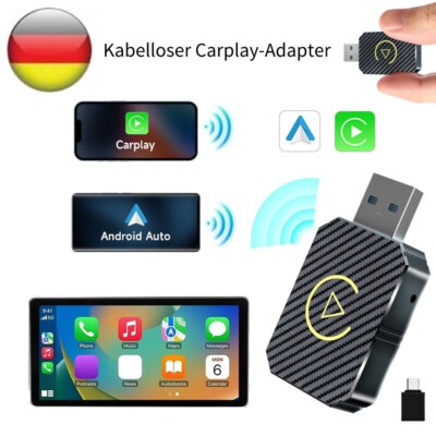 Kabelloser Carplay-Adapter,2-in-1-Mini-Android-Auto-Adapter,Plug & Play-Dongle