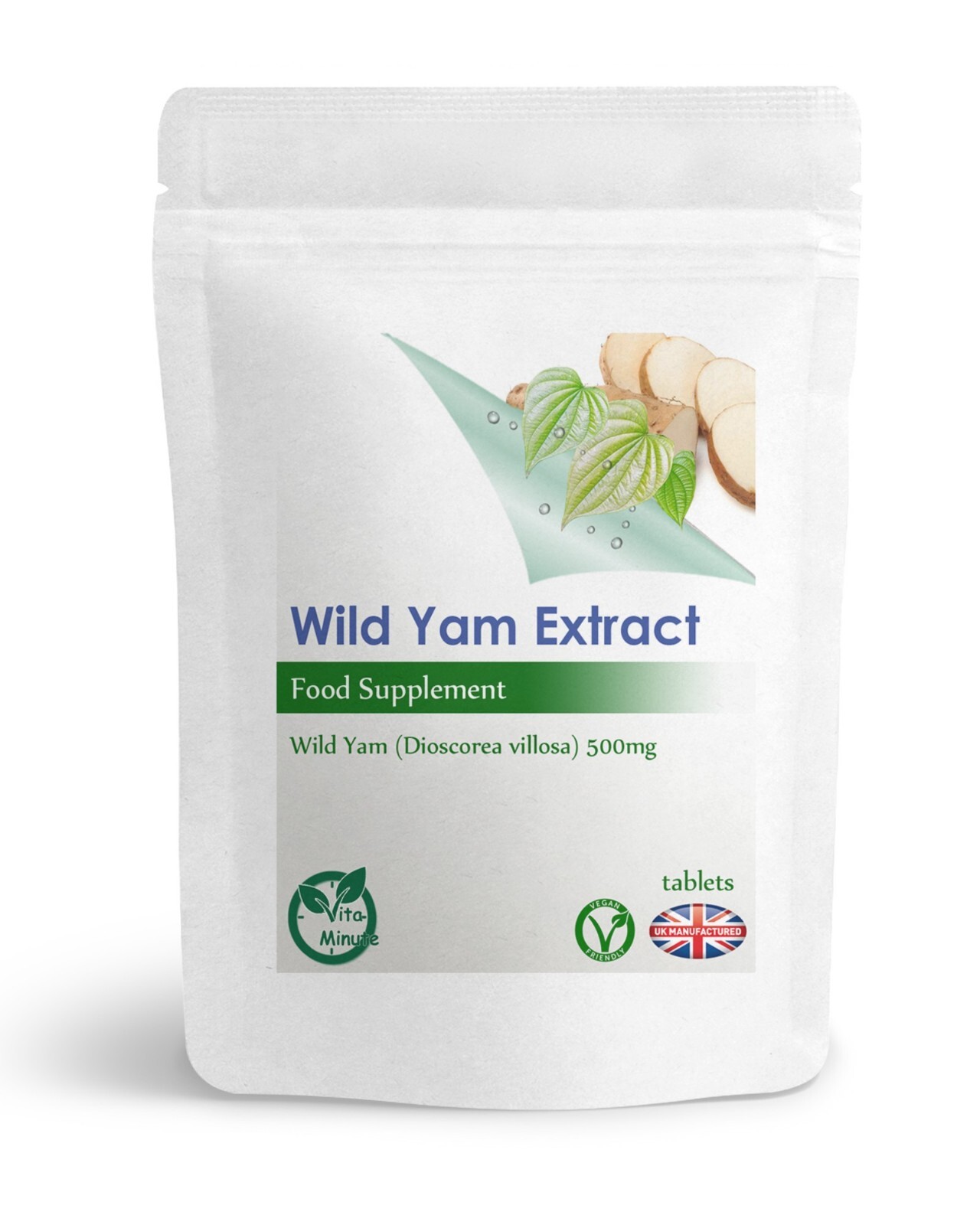 60 Tablets - Wild Yam 500mg Extract - Menopause, Hormonal Unbalance - UK (V)