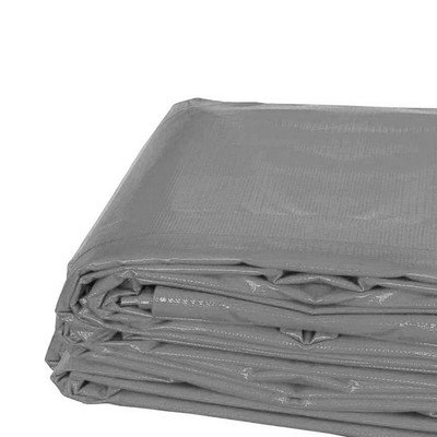 Heavy Duty Waterproof Tarp 20x20 PVC Vinyl Tarpaulin Gray Ground Cover